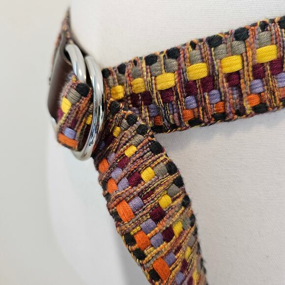 Eddie Bauer Rainbow Woven Retro‎ Multicolor Braided Belt - Picture 3 of 9